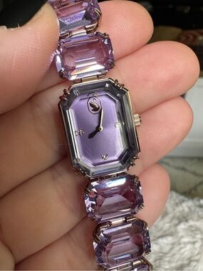 Swarovski Octagon Cut Bracelet Watch - Purple NWT   (please read description*)